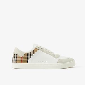 NEW Burberry Leather, Suede and Check Sneakers Men’s Size 44